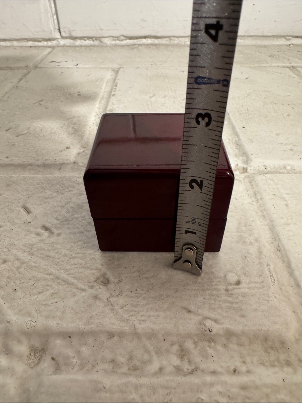 Set of 2 Sturdy Glossy Mahogany-like finish Ring Presentation Boxes 2.5" x 2.25" - Picture 9 of 10